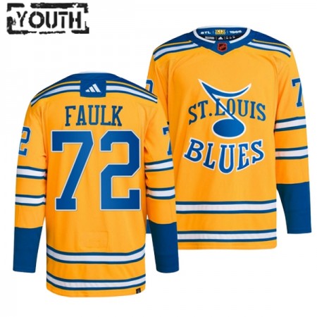 St. Louis Blues Justin Faulk 72 Adidas 2022-23 Reverse Retro 2.0 Gelb Trikot Authentic - Kinder St. Louis Blues Justin Faulk 72 Adidas 2022-23 Reverse Retro 2.0 Gelb Trikot Authentic - Kinder